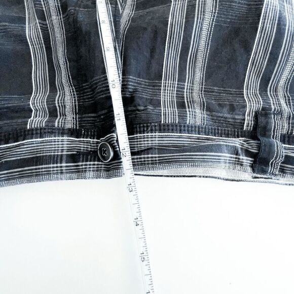 Tommy Bahamas Mens Flat Front Silk Blend Shorts Plaid Black Gray Size 38 - Picture 6 of 9